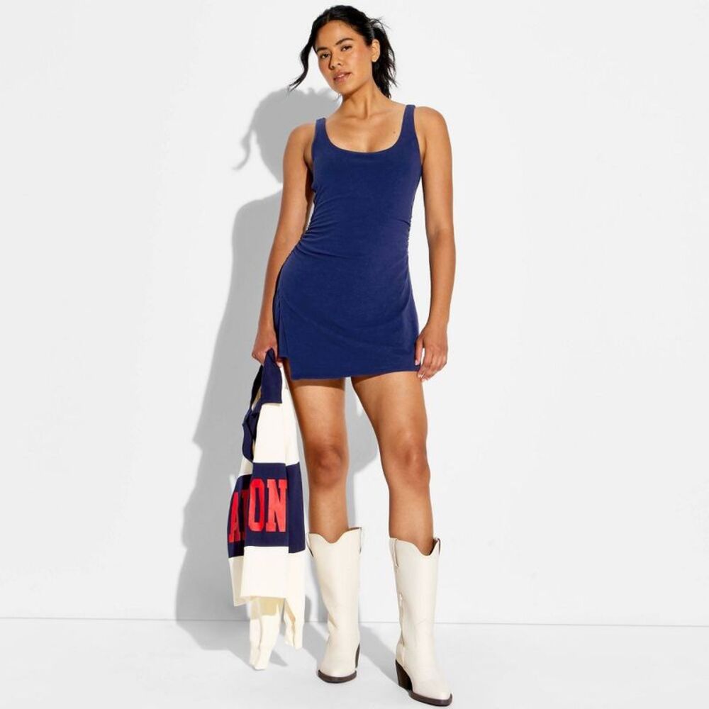 Women's Washed Jersey Dress - JoyLab Navy S